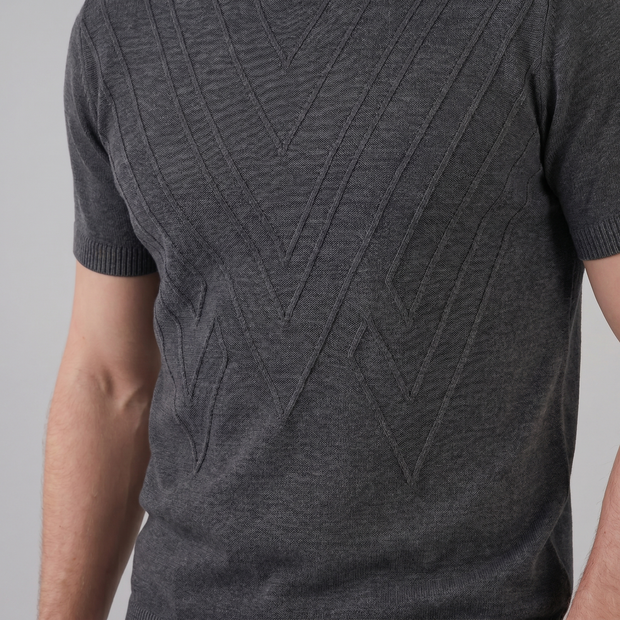 Herren Texturiertes Strick T Shirt