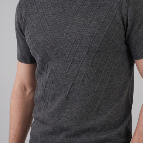 Herren Texturiertes Strick T Shirt