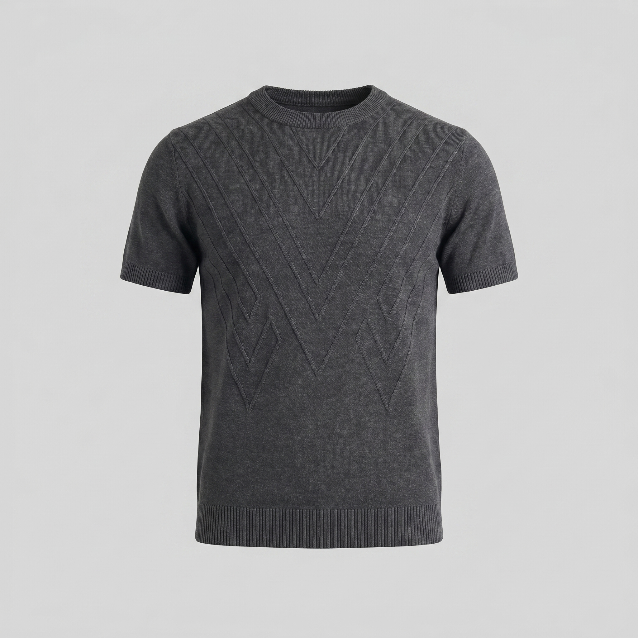 Herren Texturiertes Strick T Shirt