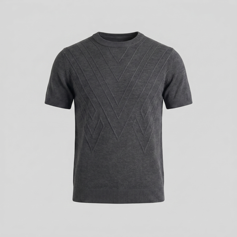 Herren Texturiertes Strick T Shirt