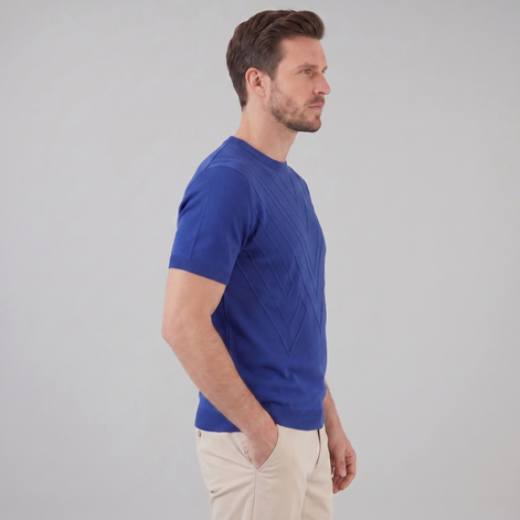 Herren Texturiertes Strick T Shirt