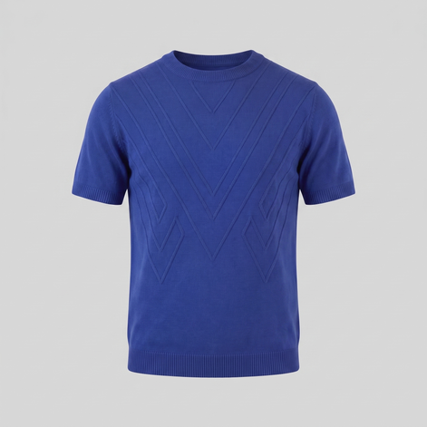 Herren Texturiertes Strick T Shirt