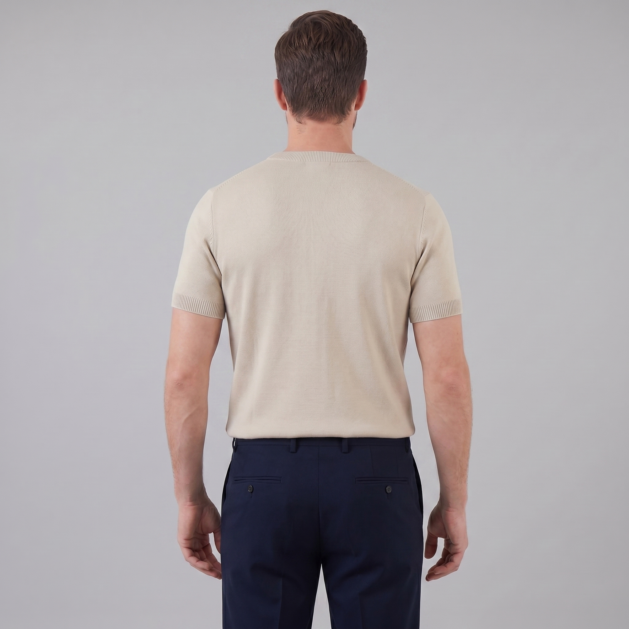 Herren Texturiertes Strick T Shirt