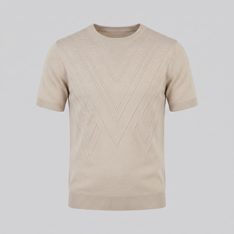 Herren Texturiertes Strick T Shirt