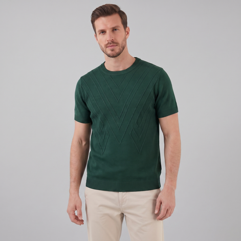 Herren Texturiertes Strick T Shirt