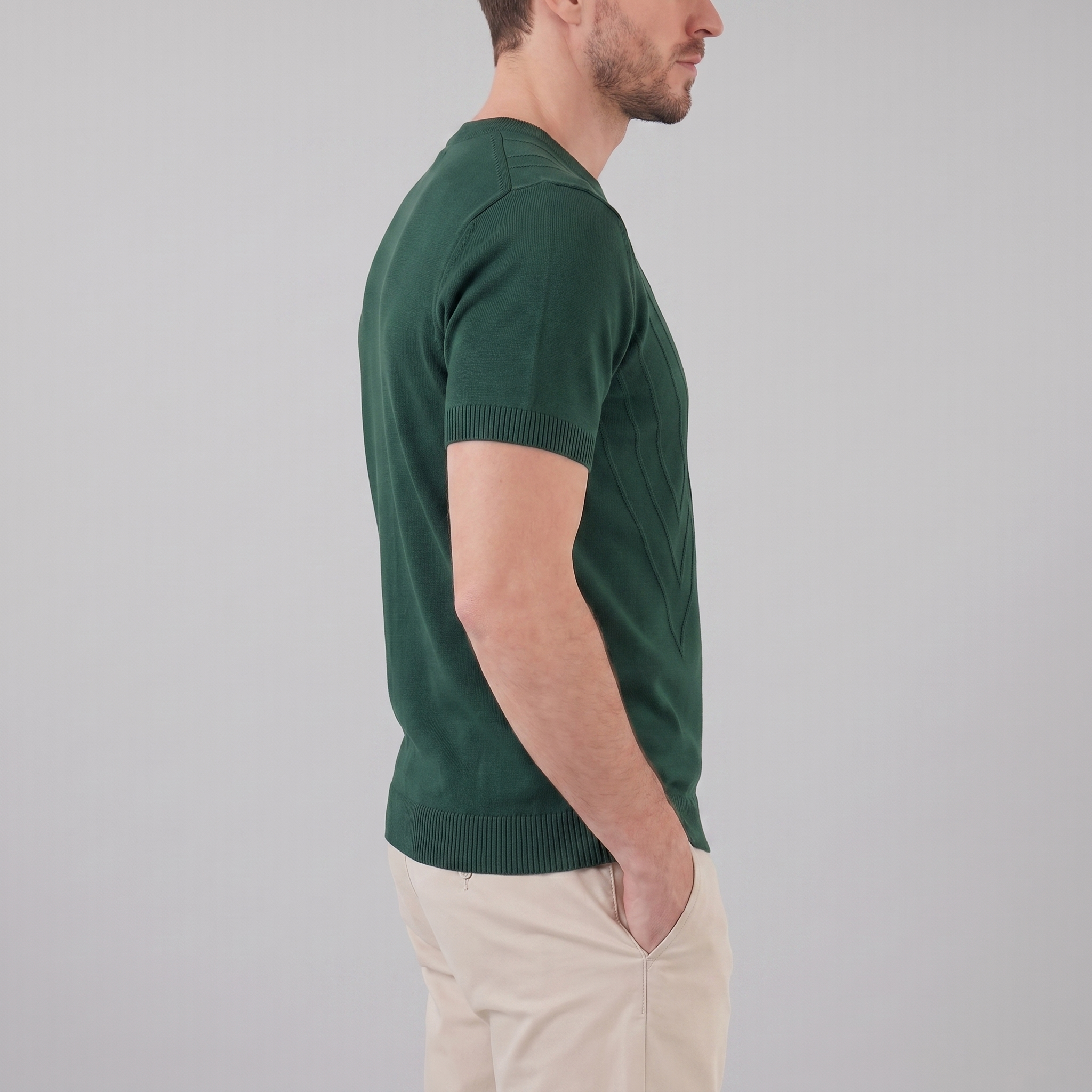 Herren Texturiertes Strick T Shirt