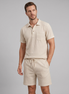 Herren Texturiertes Strick-Zweiteiliges Set mit Poloshirt und Shorts