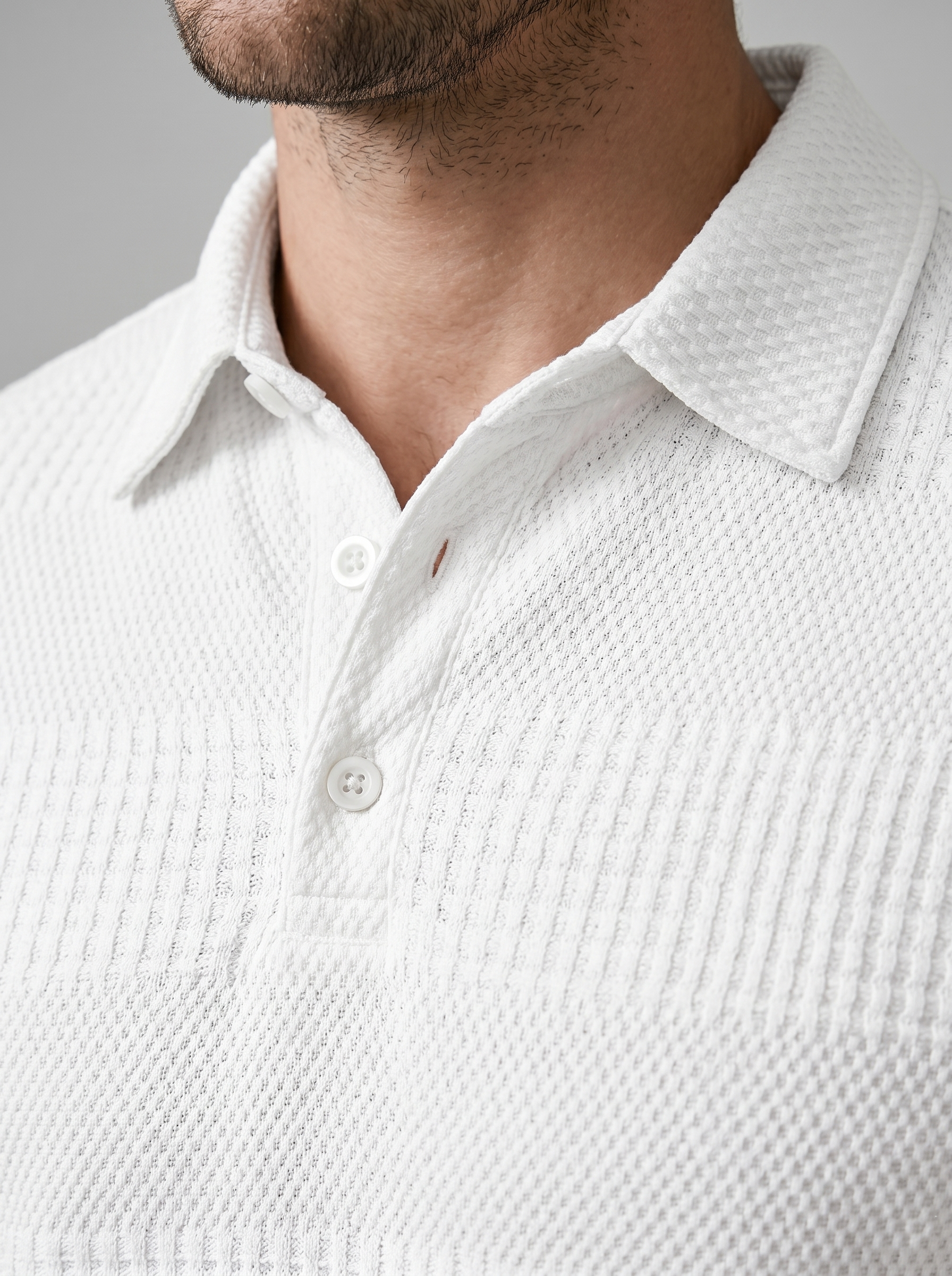 Herren Texturiertes Polo Und Shorts Set