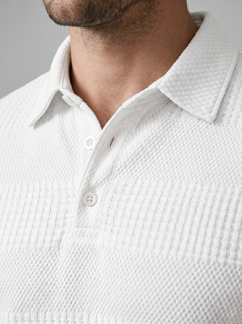 Herren Texturiertes Polo Und Shorts Set