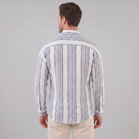 Herren Texturiertes Streifen Sommerhemd