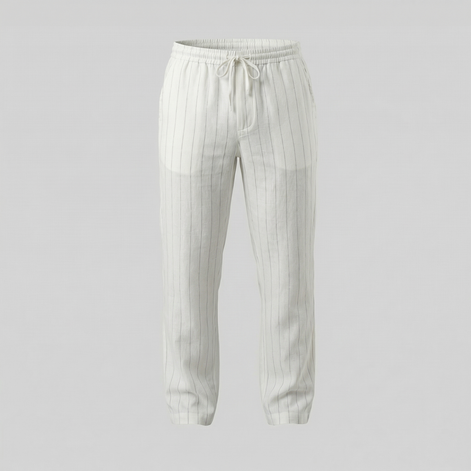 Herren Leinenhose Mit Kordelzug