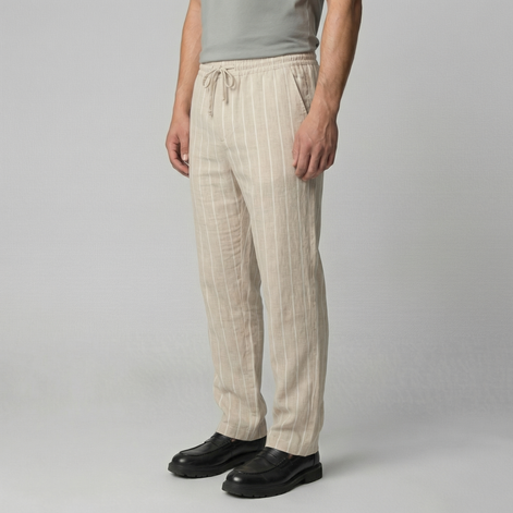 Herren Leinenhose Mit Kordelzug