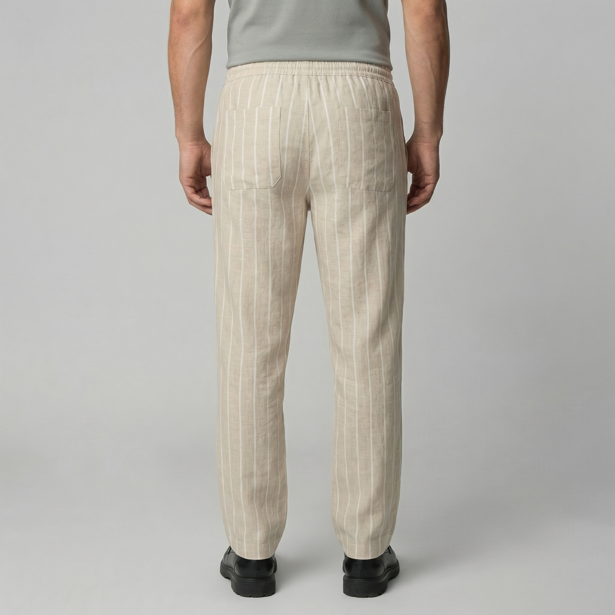 Herren Leinenhose Mit Kordelzug