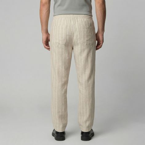 Herren Leinenhose Mit Kordelzug