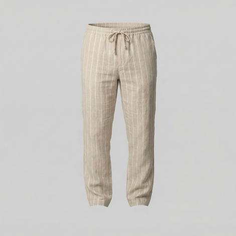 Herren Leinenhose Mit Kordelzug