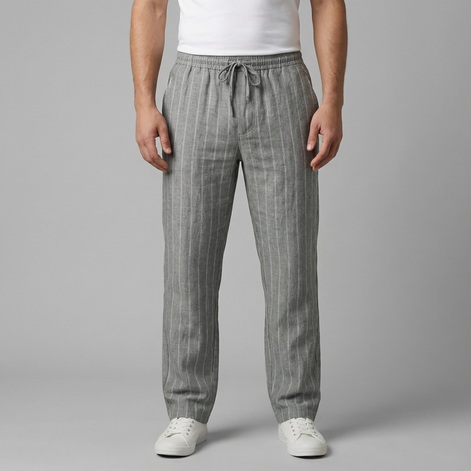 Herren Leinenhose Mit Kordelzug
