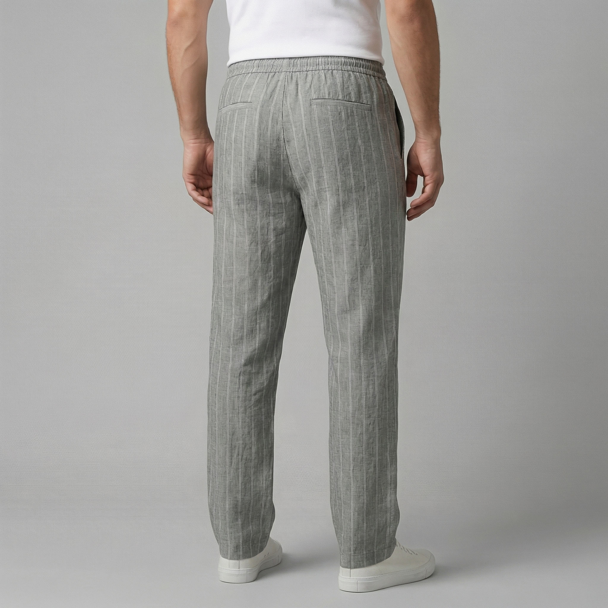 Herren Leinenhose Mit Kordelzug