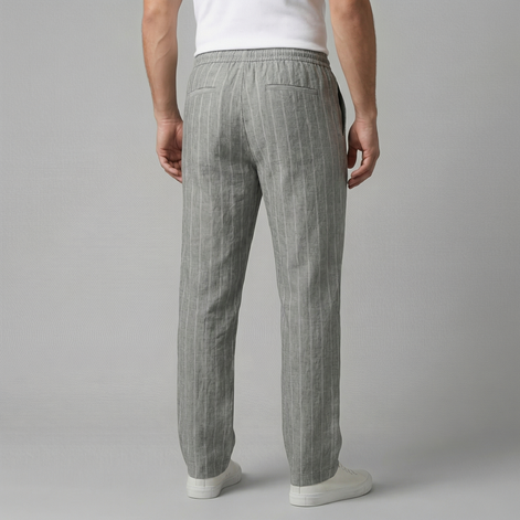 Herren Leinenhose Mit Kordelzug
