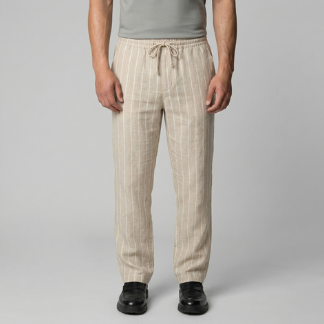 Herren Leinenhose Mit Kordelzug