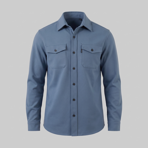 Herren Overshirt Mit Zwei Brusttaschen Slim Fit