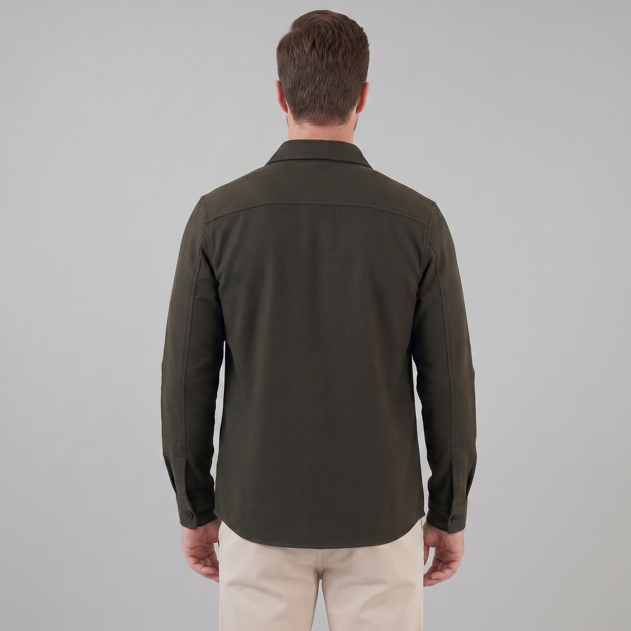 Herren Overshirt Mit Zwei Brusttaschen Slim Fit