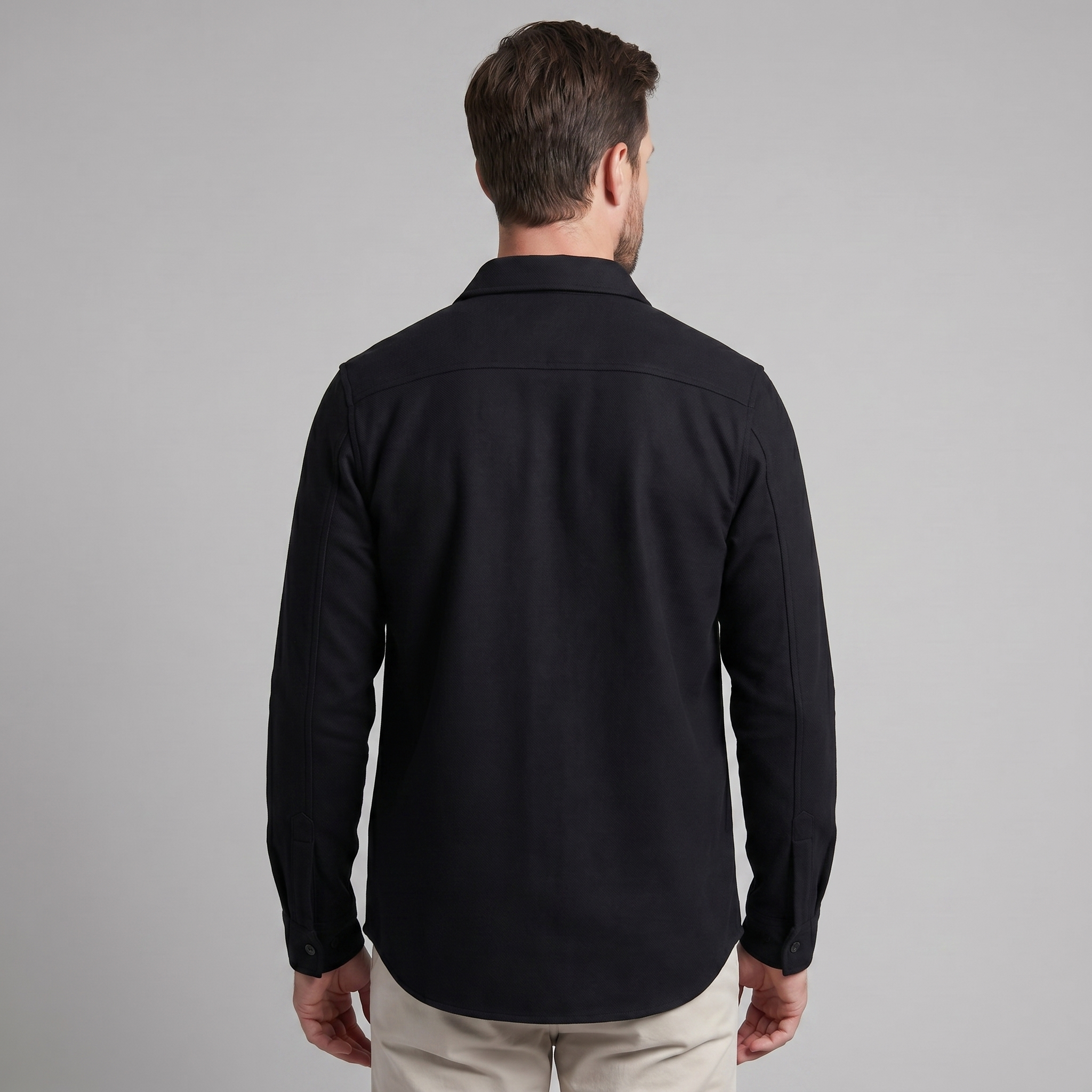 Herren Overshirt Mit Zwei Brusttaschen Slim Fit