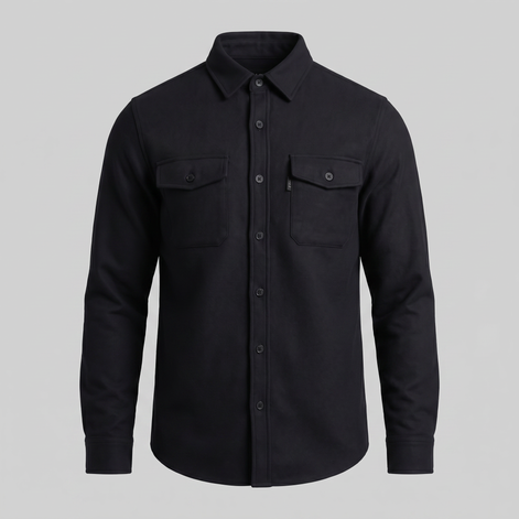 Herren Overshirt Mit Zwei Brusttaschen Slim Fit