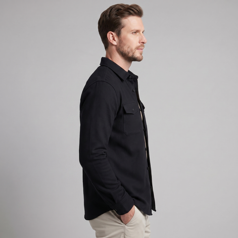 Herren Overshirt Mit Zwei Brusttaschen Slim Fit