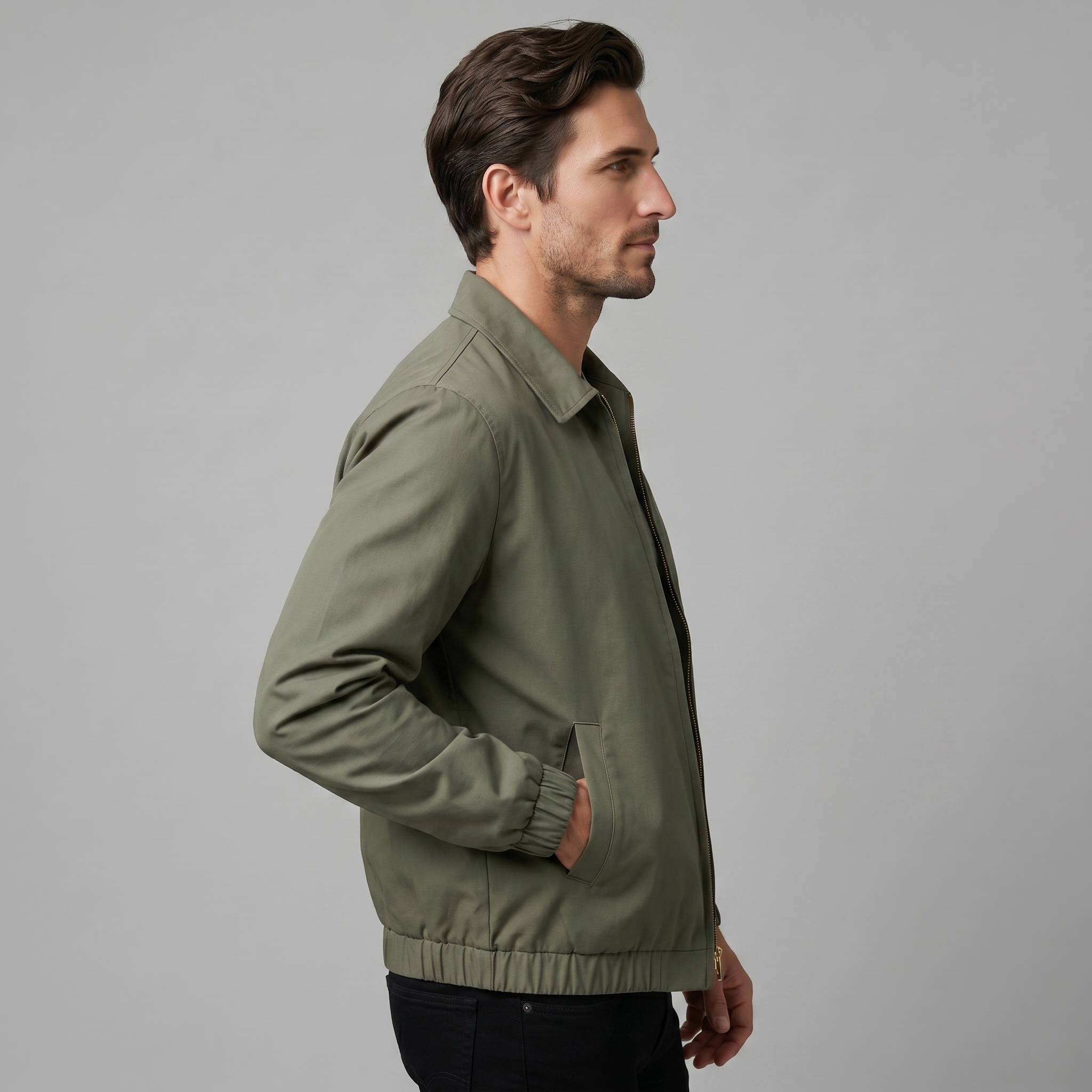 Herren Jacke Im Urbanen Stil Mit Reißverschlussdetails