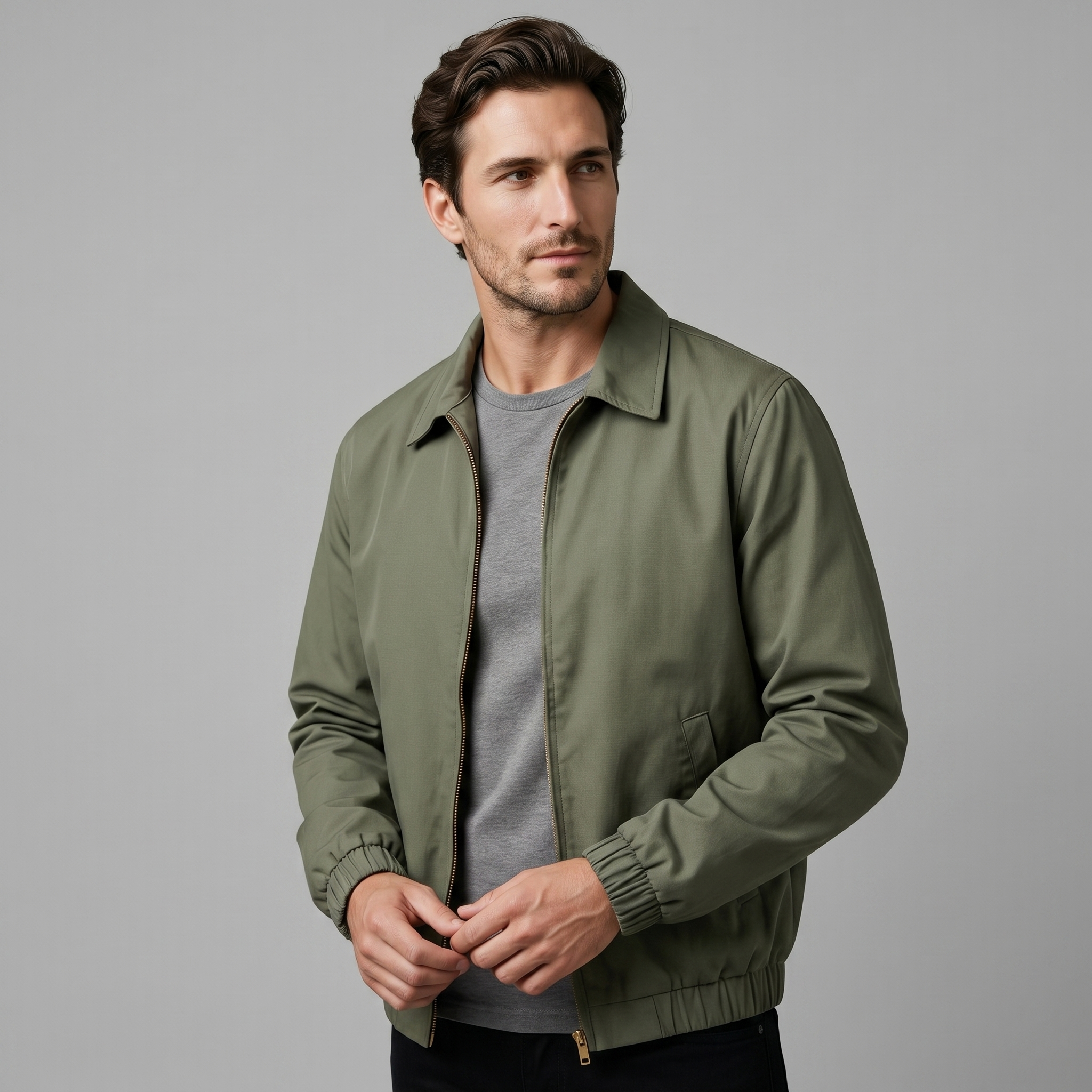 Herren Jacke Im Urbanen Stil Mit Reißverschlussdetails