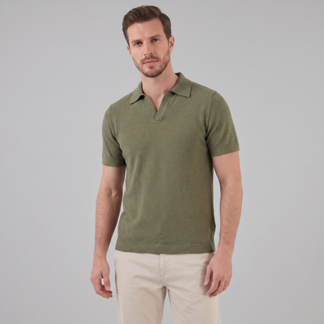 Herren Sommer Polo mit V-Ausschnitt