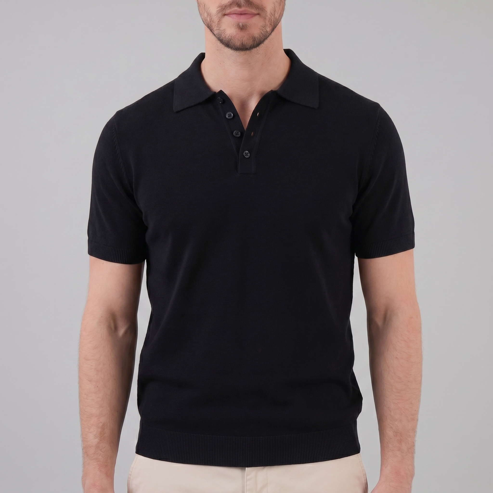Herren Sommer Polo mit V-Ausschnitt