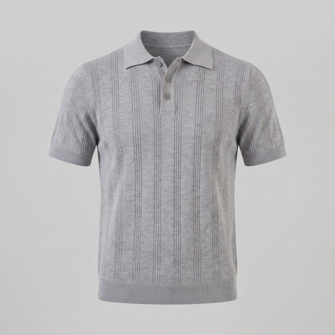 Herren Vertikal Gestreiftes Strickpolo