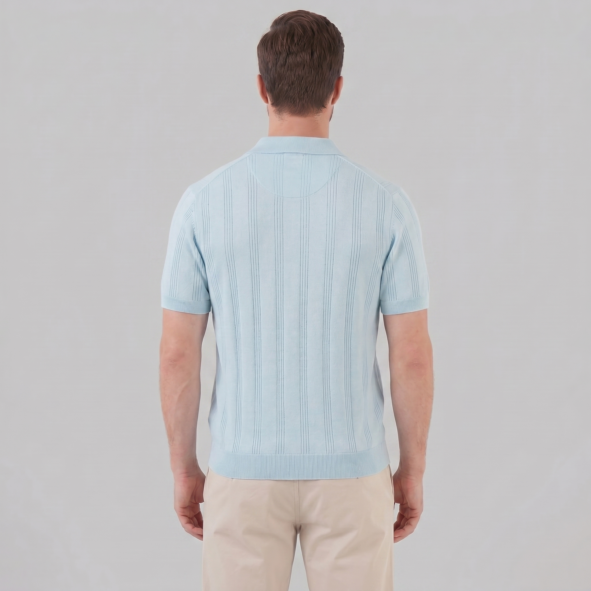 Herren Vertikal Gestreiftes Strickpolo