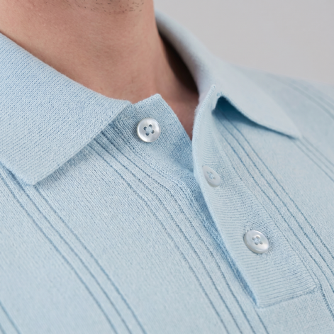 Herren Vertikal Gestreiftes Strickpolo