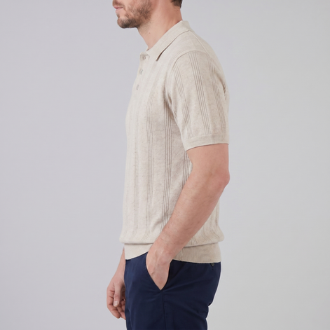 Herren Vertikal Gestreiftes Strickpolo