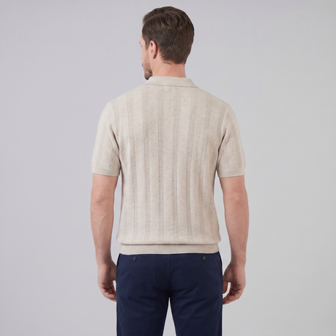 Herren Vertikal Gestreiftes Strickpolo