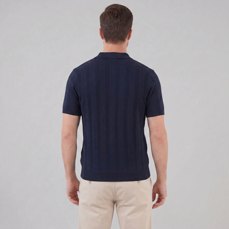 Herren Vertikal Gestreiftes Strickpolo