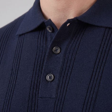 Herren Vertikal Gestreiftes Strickpolo