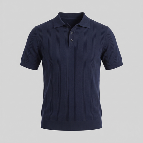 Herren Vertikal Gestreiftes Strickpolo