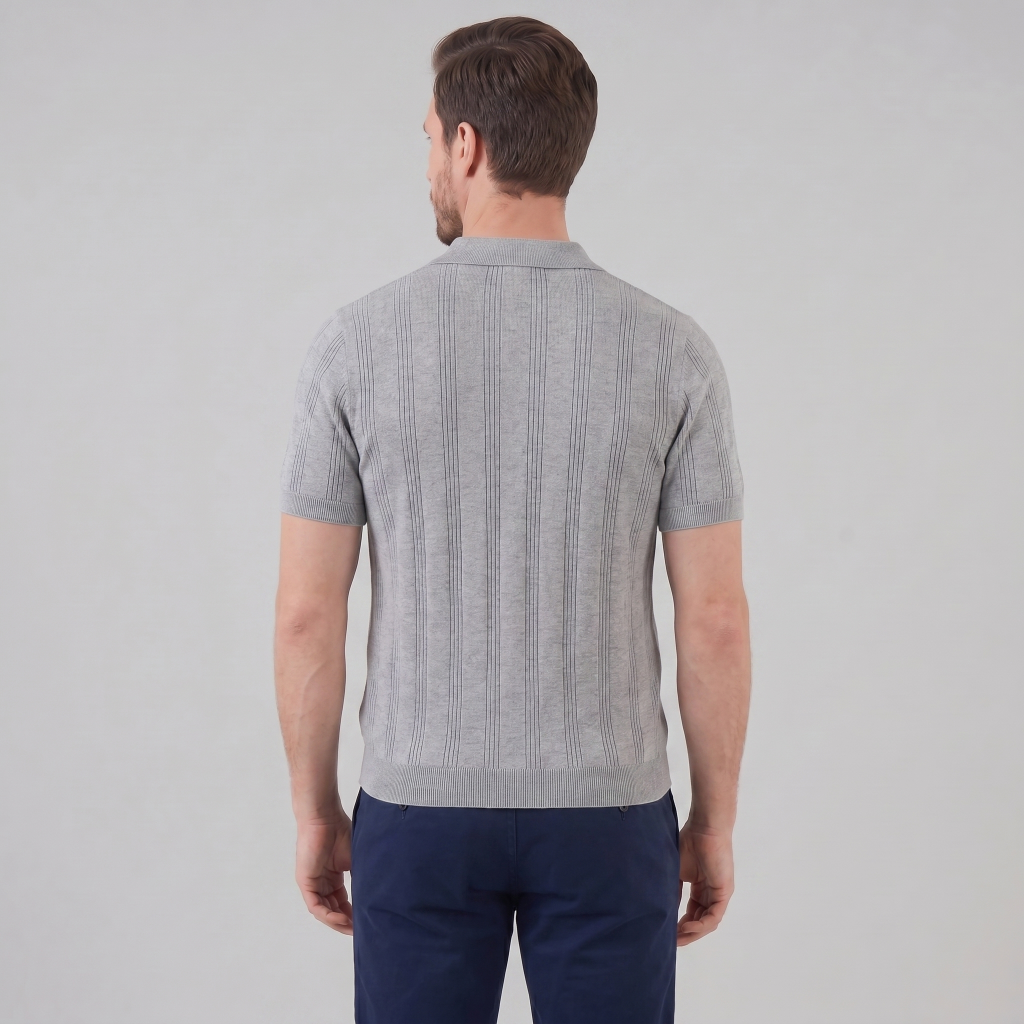 Herren Vertikal Gestreiftes Strickpolo