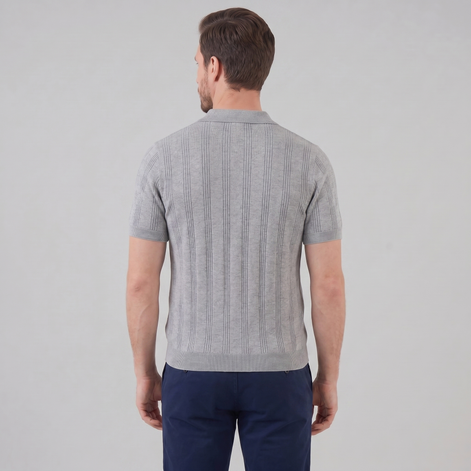Herren Vertikal Gestreiftes Strickpolo
