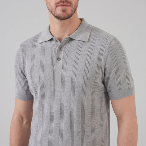 Herren Vertikal Gestreiftes Strickpolo