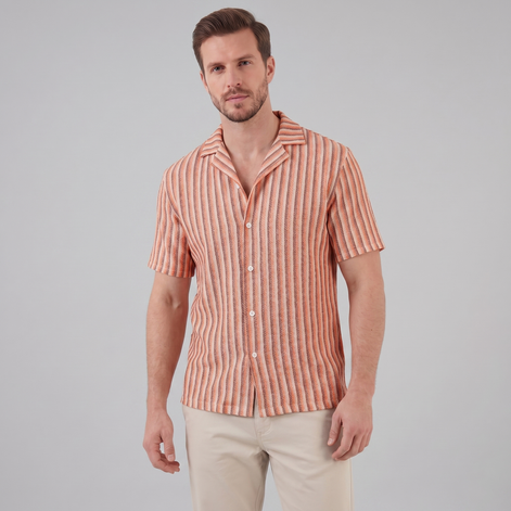 Herren Strickshirt Mit Vertikalen Streifen