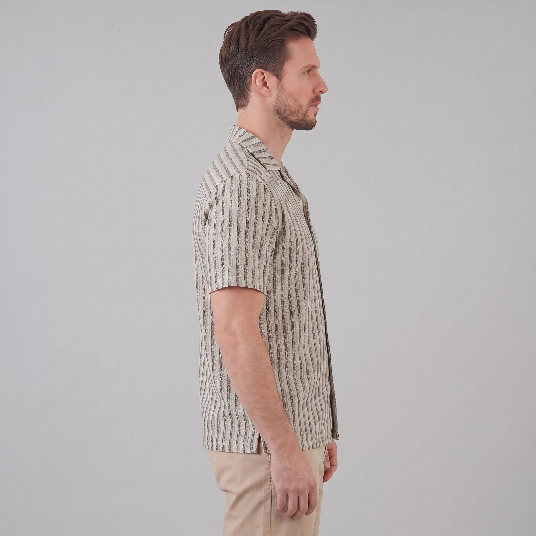 Herren Strickshirt Mit Vertikalen Streifen