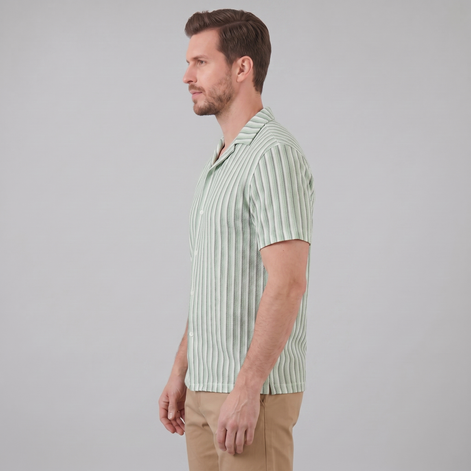 Herren Strickshirt Mit Vertikalen Streifen