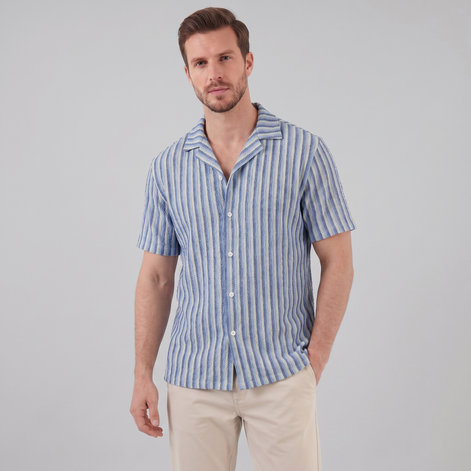 Herren Strickshirt Mit Vertikalen Streifen