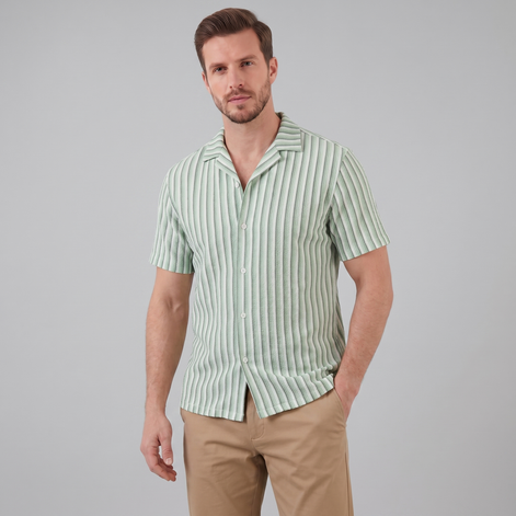 Herren Strickshirt Mit Vertikalen Streifen