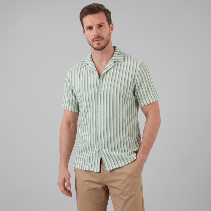 Herren Strickshirt Mit Vertikalen Streifen