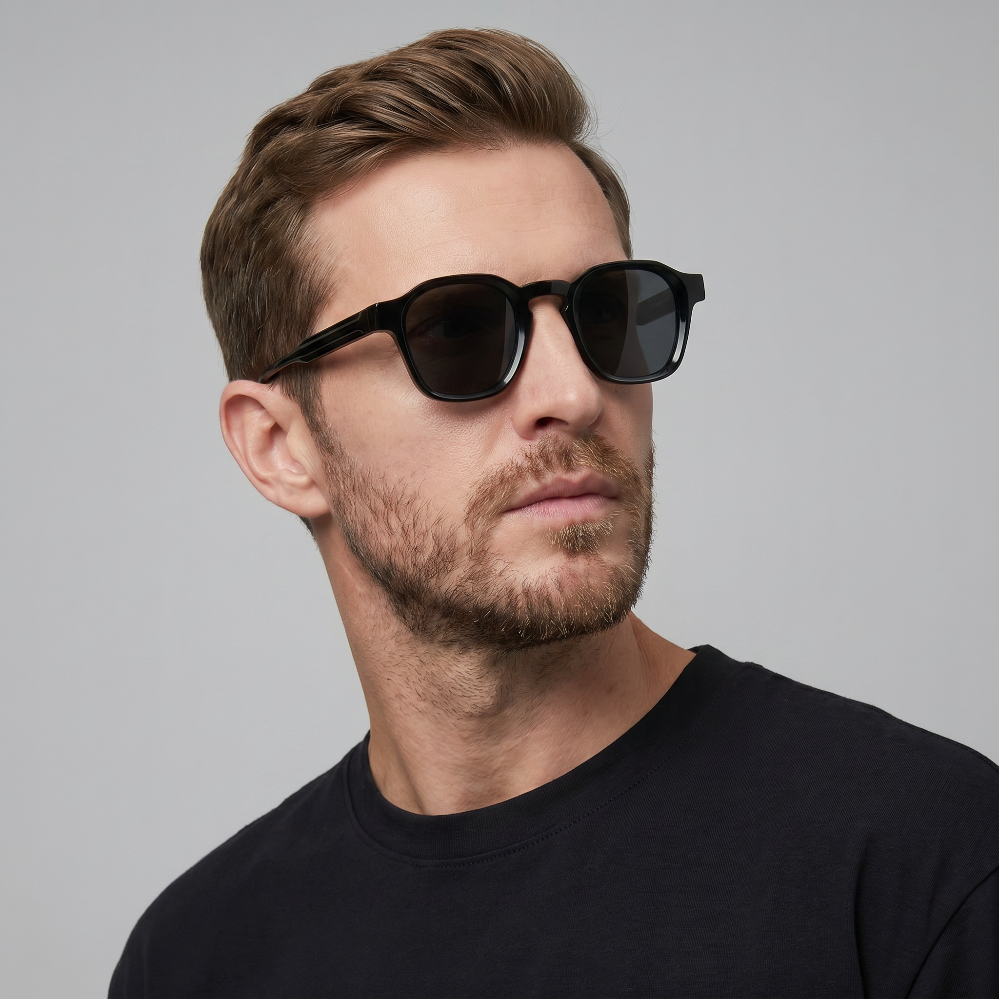 Herren Vintage Quadratische Sonnenbrillen Mit Dunklen Gläsern